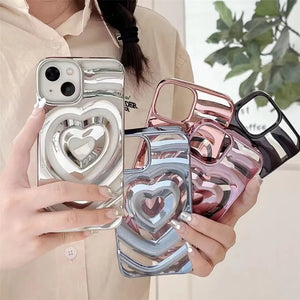Covers para Iphone 12 Pro Max Chapada con corazones de amor con huecos para Mujer