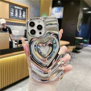 Covers para Iphone 13 Pro Max Chapada con corazones de amor con huecos para Mujer