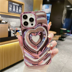 Covers para Iphone 13 Pro Max Chapada con corazones de amor con huecos para Mujer