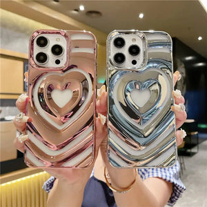 Covers para Iphone 13 Pro Max Chapada con corazones de amor con huecos para Mujer