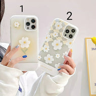Funda transparente con estampado de flores blancas para iphone, carcasa suave para iPhone 12/12PRO
