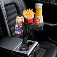 Soporte de teléfono para portavasy de auto, bandejade montaje con rotación de 360 grados, ranurapara mesa, accesorios de bebida ajustables paracomida, para celulares