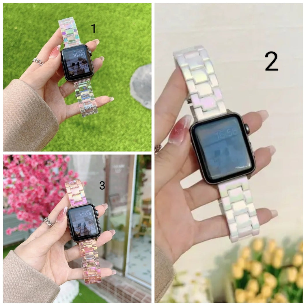 Correa transparente de resina láser para Watch, Correa para Apple Watch Ultra de 49mm, 42, 40, 44, 41, 45mm, 8 SE, 7, 6, 5, 4, 3, 2, 1,9
