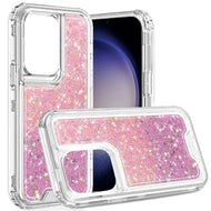 Para Samsung Galaxy S24 Ultra Epoxy Sticker Glitter 3in1 Funda Híbrida Transparente A Prueba De Golpes - Rosa + Púrpura Claro