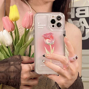 2 en 1 Acrílico Cover para iPhone con diseño de flor 12 Pro Max