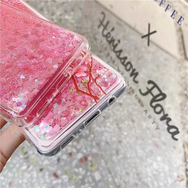 Funda de TPU suave con purpurina para Samsung