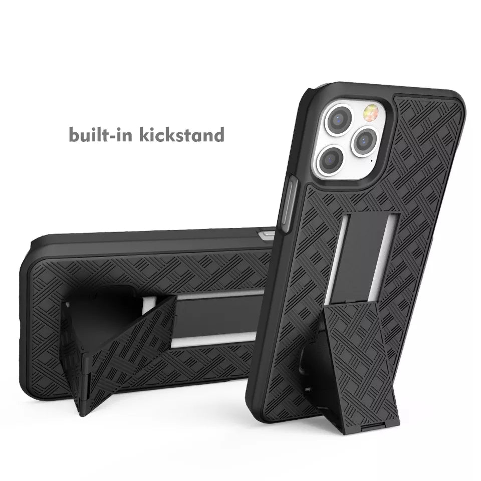 Case 2 en 1 con clip y soporte  para iPhone 14 Pro