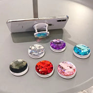 Soporte plegable para teléfono móvil, accesorio redondo y popular con gemas 3D de colores