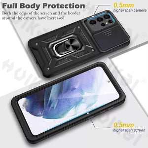 Cover protector con la cubierta de camara deslizante para Samsung S22 Ultra