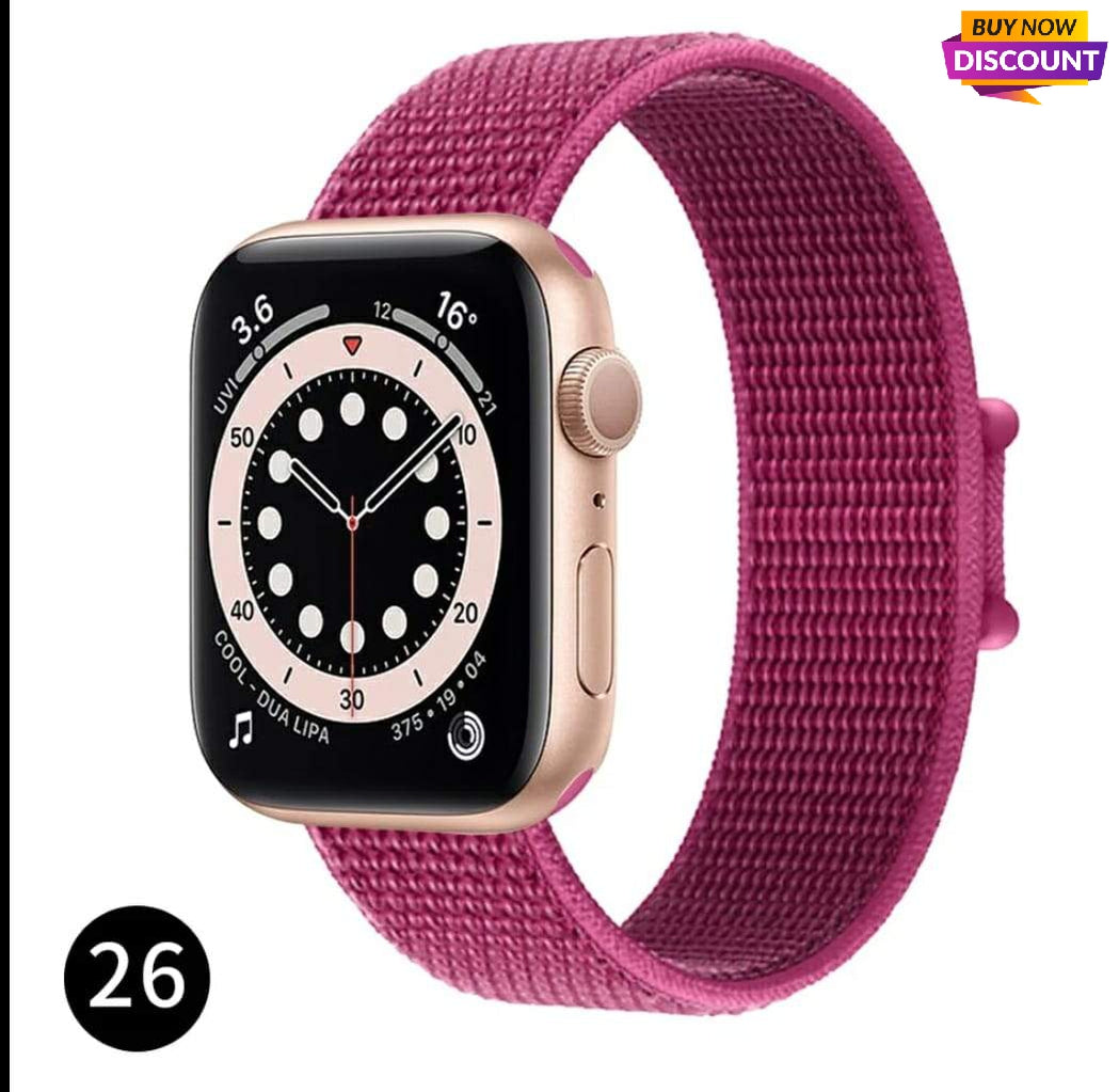 Correas Nylon para Apple watch y Smartwatch Series 8;7 6 SE 5 4 3 2 1,