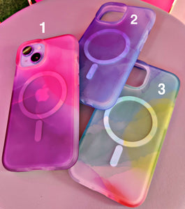 Cover MagSafe Premium multicolor para iPhone 13 y 14 duros
