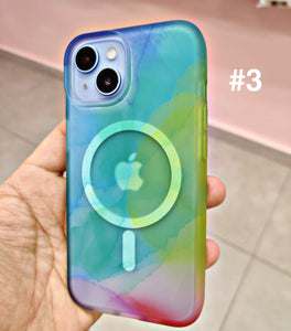 Cover MagSafe Premium multicolor para iPhone 13 y 14 duros