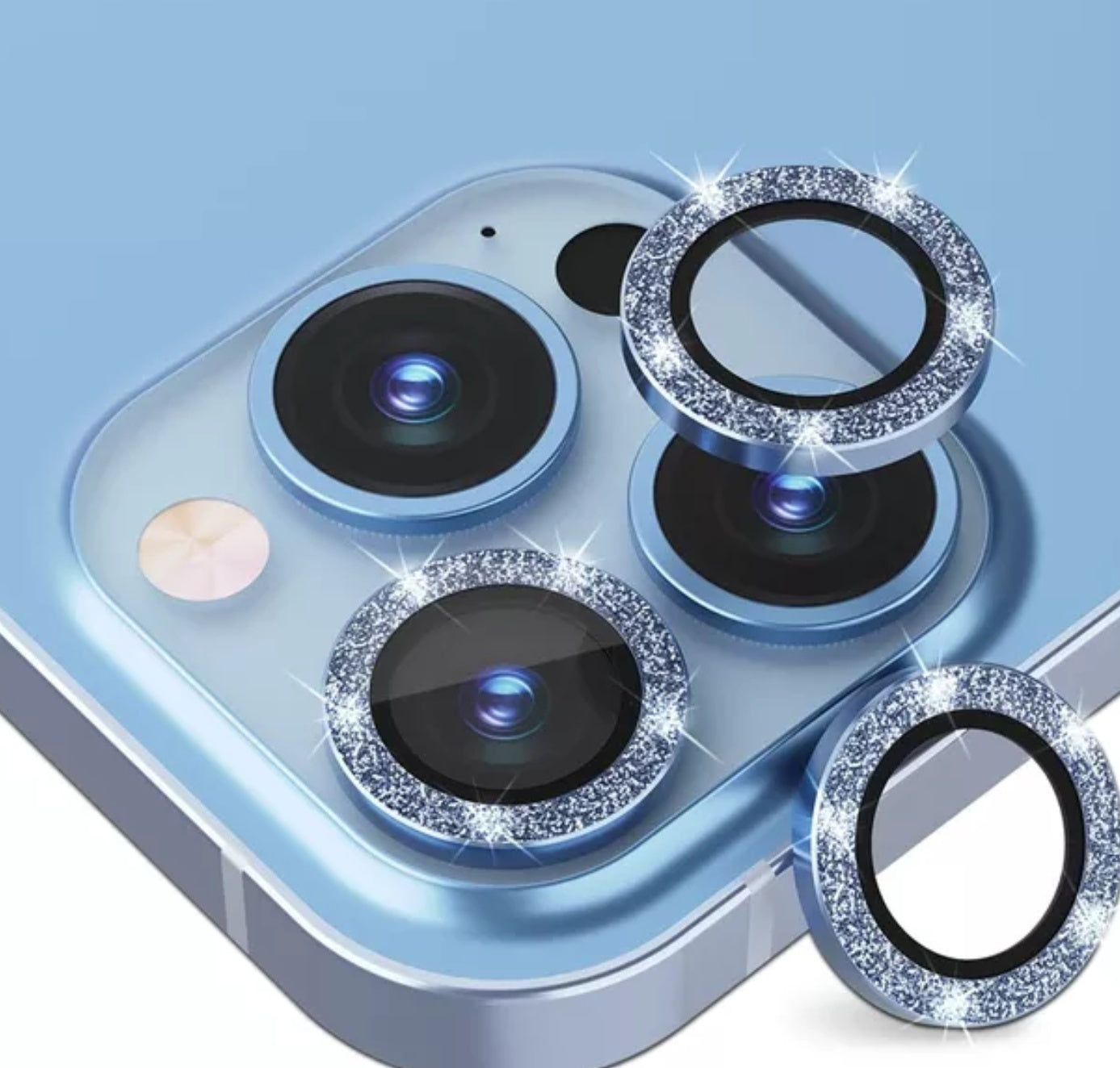 Protector de lente de cámara con diamantes brillantes para iPhone 12 Pro  Max (6.7 pulgadas), cubierta de metal antiarañazos a prueba de roturas,  ultra