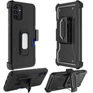 Para Samsung A54 CARD Holster con Kickstand Clip Hybrid Case Cover - Negro